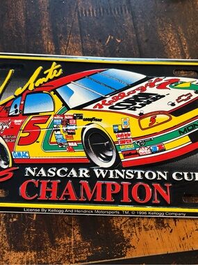 Nascar vehicle license plate vintage